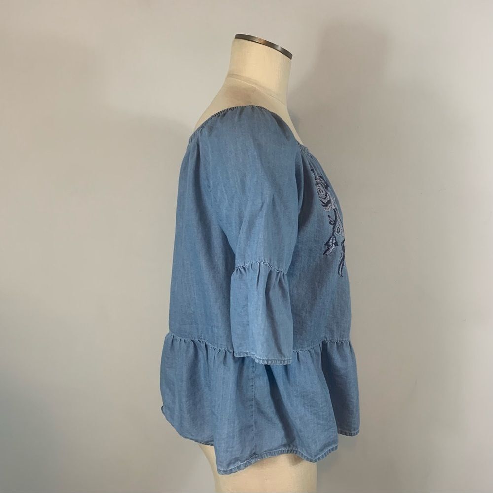 Vintage America Embroidered Off Shoulder Top Blouse Small - Picture 5 of 7